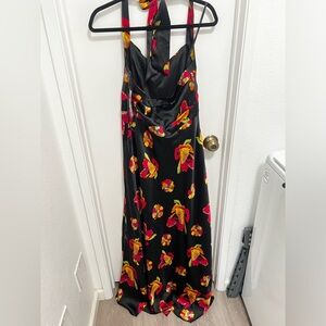 Donna Ricco Black floral Maxi Dress
